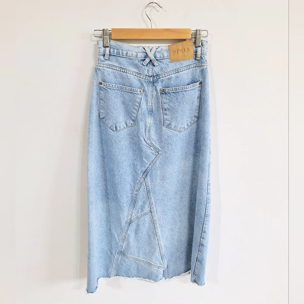 Spell + the Gypsy Eve Denim Skirt in Sun Washed Blue- Small - Picture 8 of 10